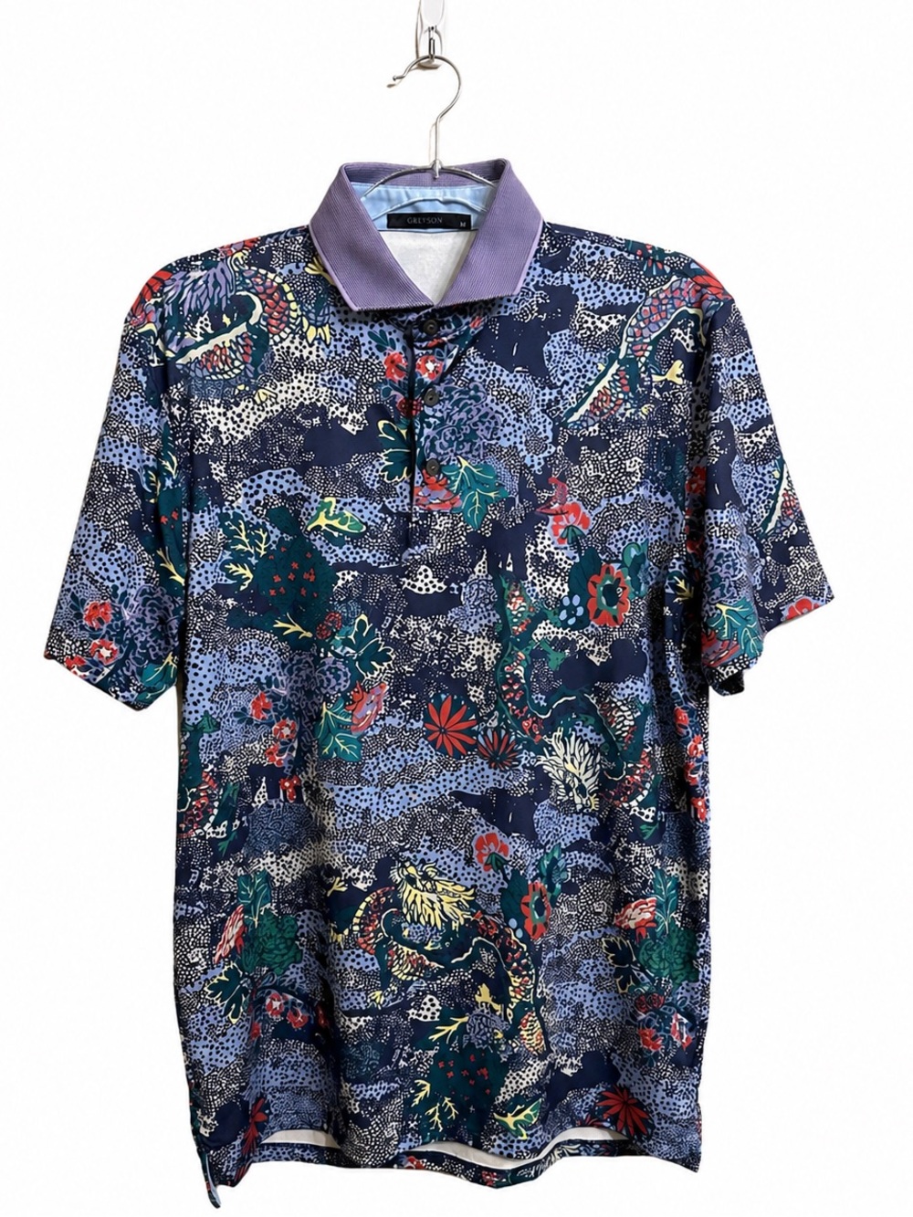 Greyson EUC Bold Print Golf Performance Polo